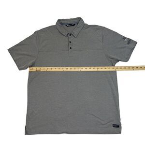 Travis Mathew Mens Polo XL Gray TM Logo Patch And Prestwick Country‎ club Logo .